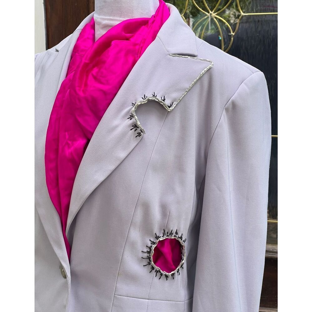Reworked By Brebitz Lilac Harve Benard Size 12 Lilac Blazer Fitted Single Button